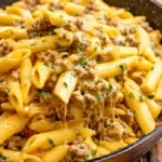 Cheesy Ground Beef Pasta Skillet