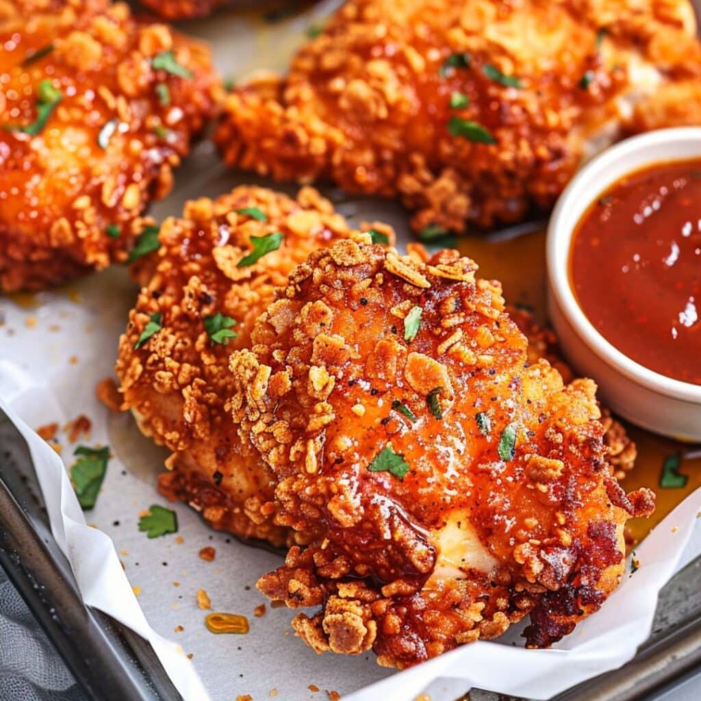 Baked Hot Honey Chicken (Super Crunchy!)