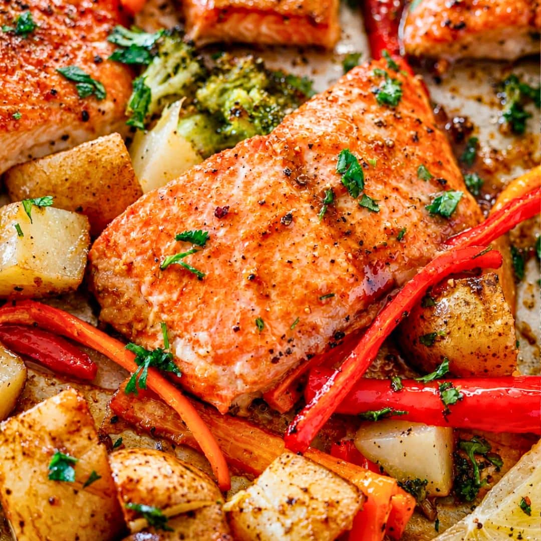 The Best Honey Garlic Salmon Sheet Pan Dinner (Ready in 30 Minutes!)