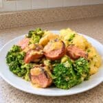 Keto Broccoli and Cauliflower Au Gratin With Sausage