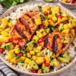 Mango Salmon with Avocado Salsa