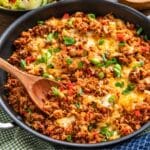 One Pot Cheesy Cajun Beef Rice