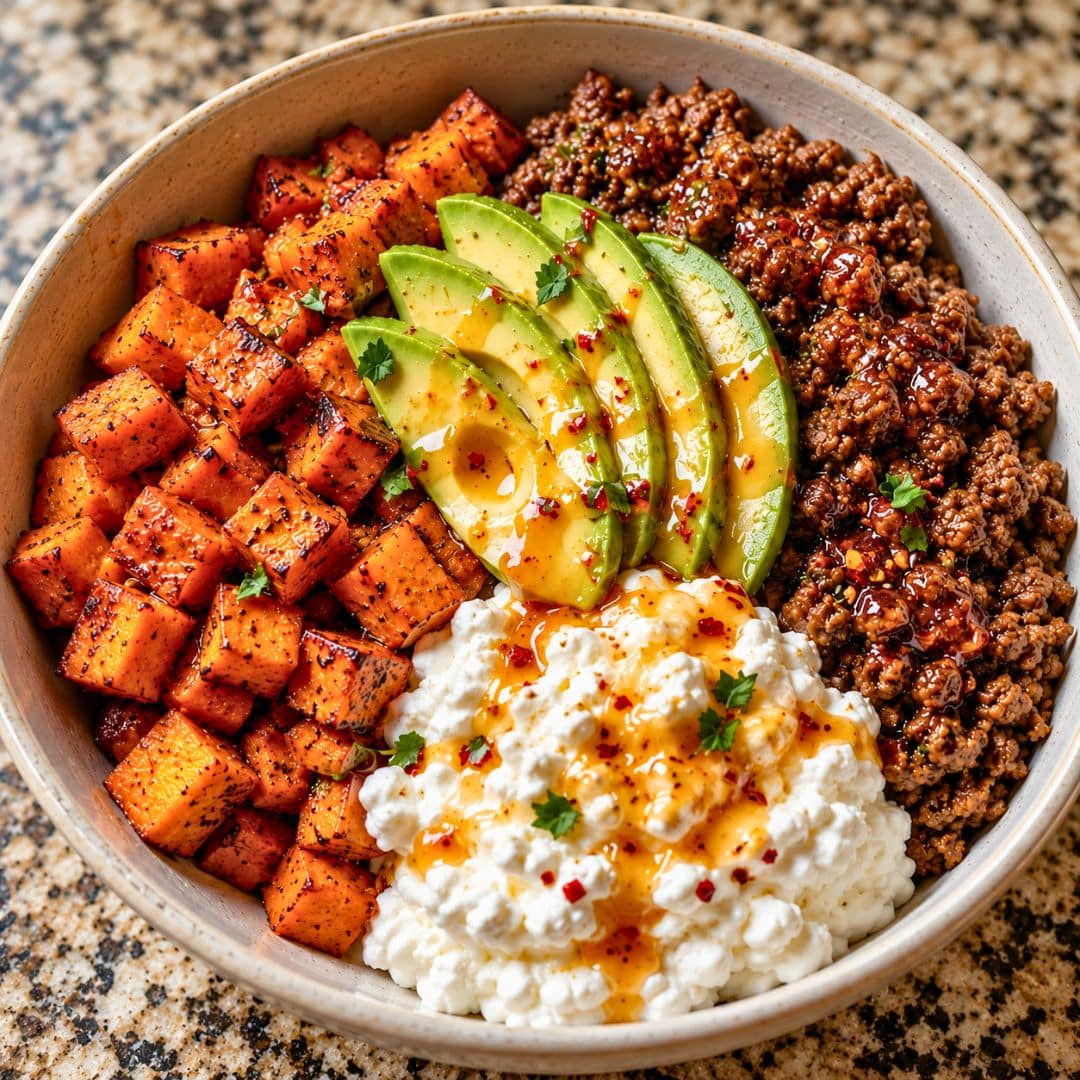 Quick Hot Honey Ground Beef Protein Bowl