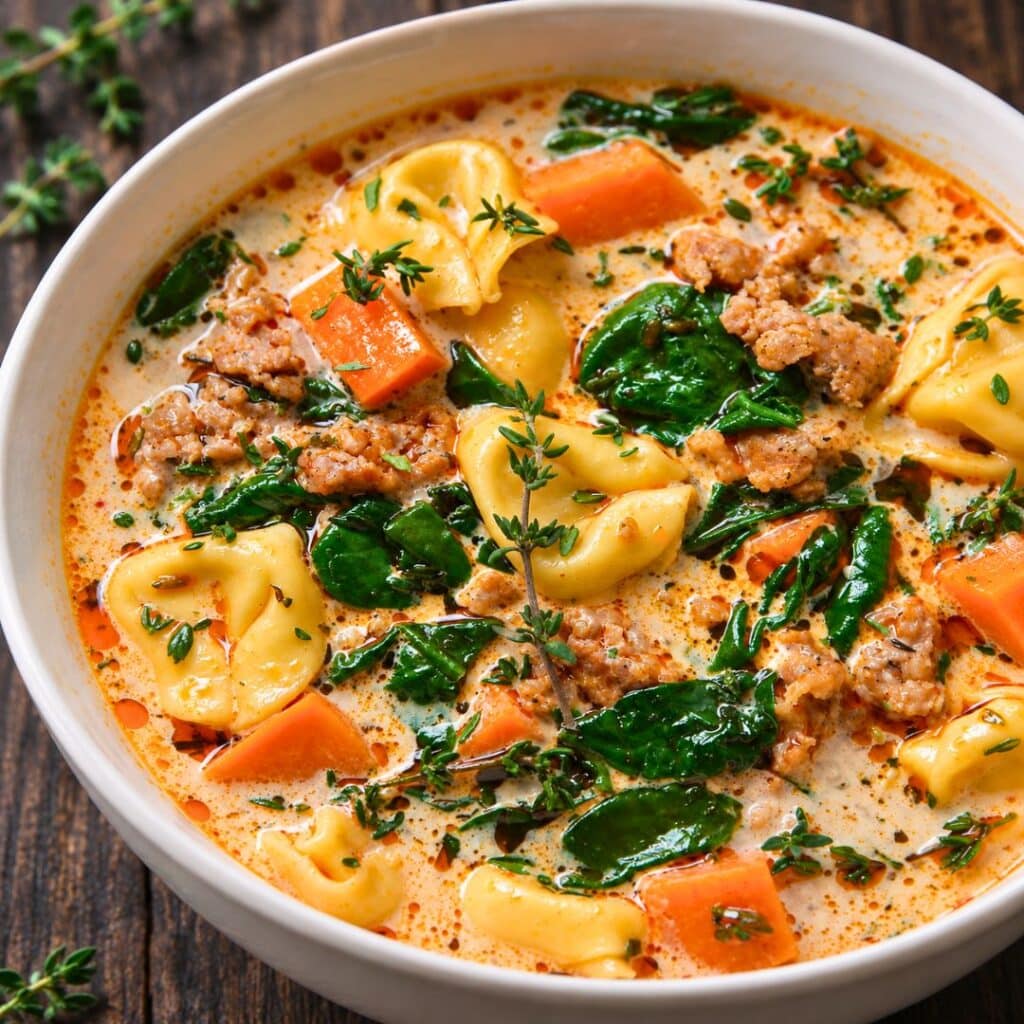 Creamy Sausage Tortellini Soup