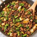 Crispy Ground Beef and Baby Broccoli Bowls