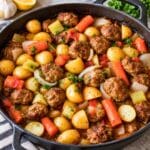 Old-Fashioned Meatball Casserole with Potatoes and Carrots