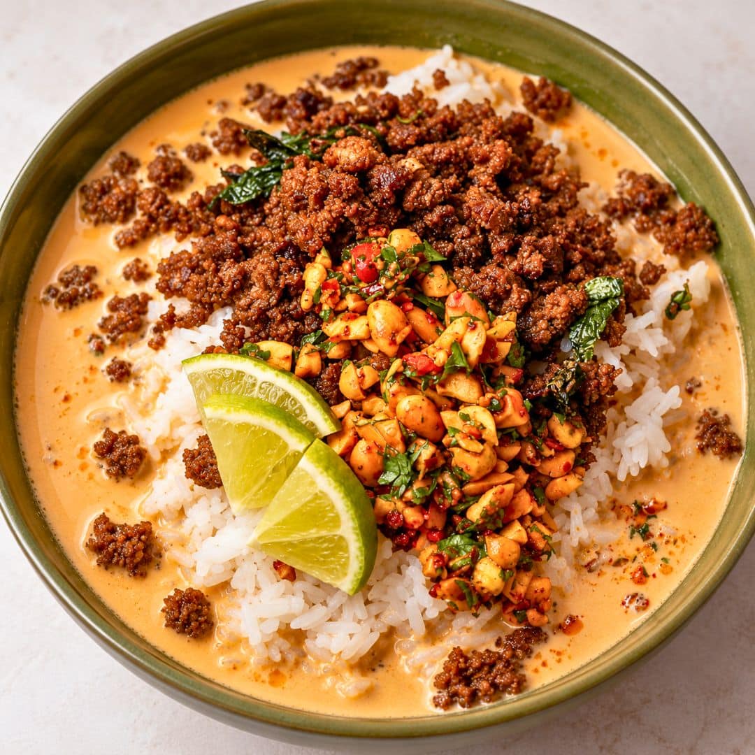 Thai Peanut Brothy Rice Bowls