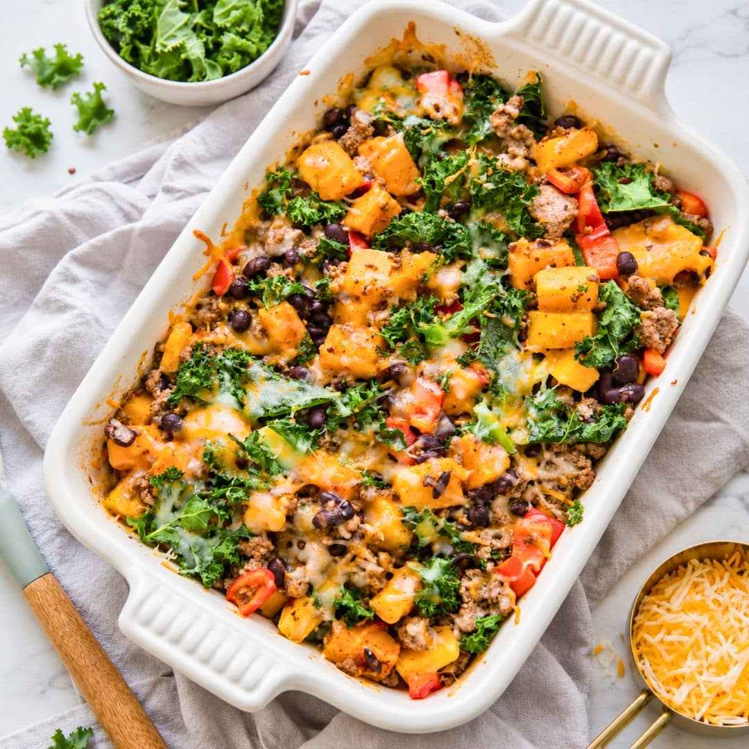 Ground Beef and Butternut Squash Casserole
