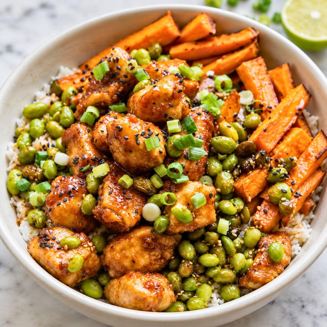 Honey Sriracha Chicken Bowls
